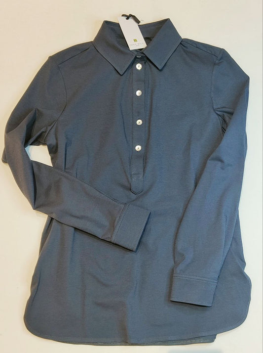 Clio striped blue and tobacco shirt